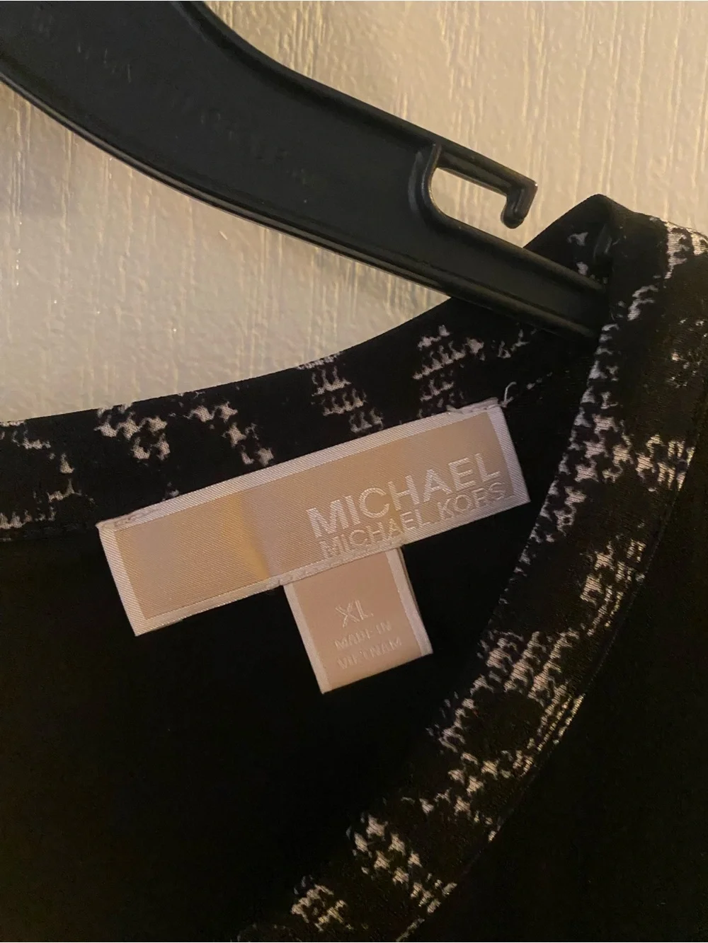 Michael Kors Black Sleeveless Midi Dress with Textured Trim
